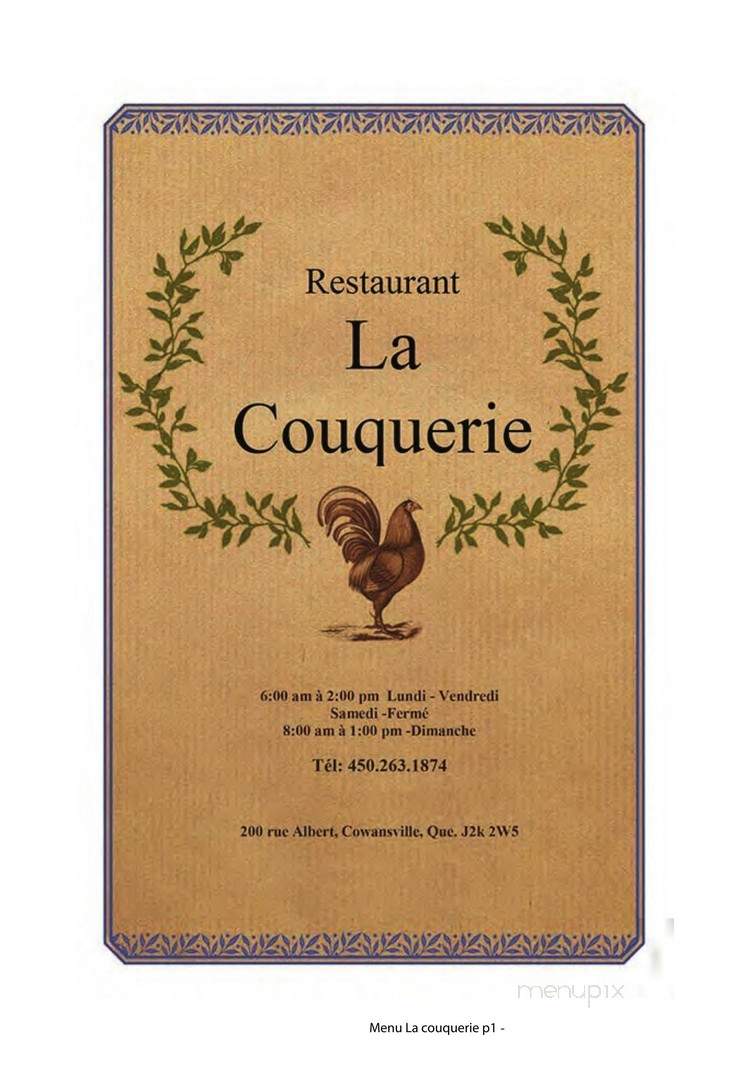 La Couquerie - Cowansville, QC menu_pic