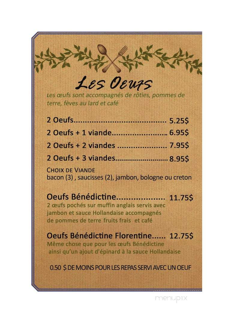 La Couquerie - Cowansville, QC menu_pic