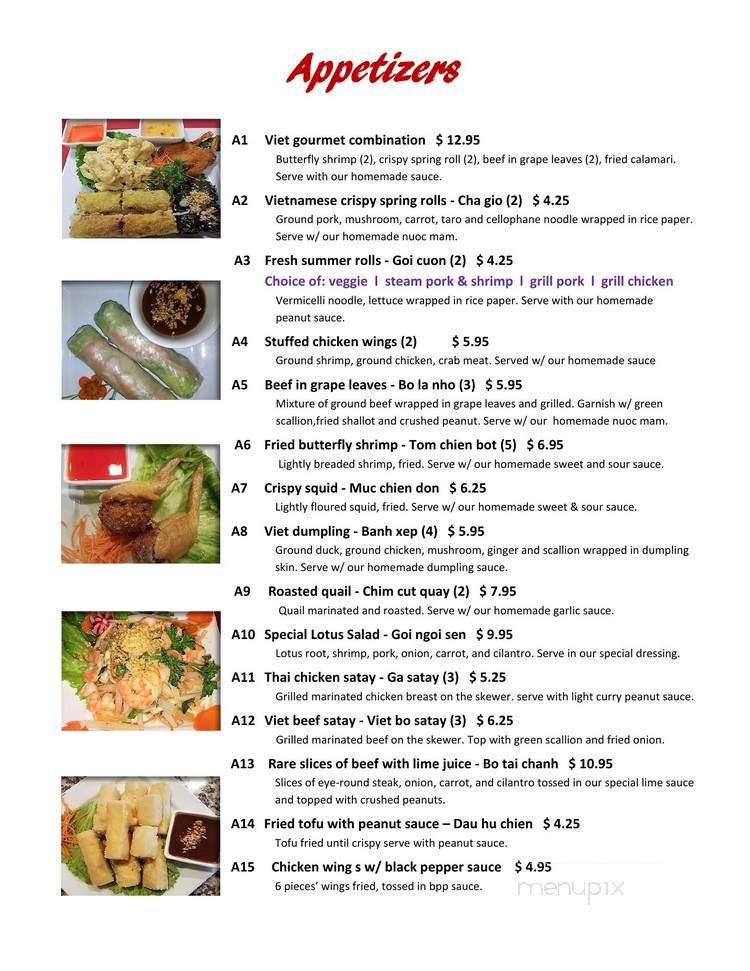 Viet Gourmet - Frederick, MD menu_pic