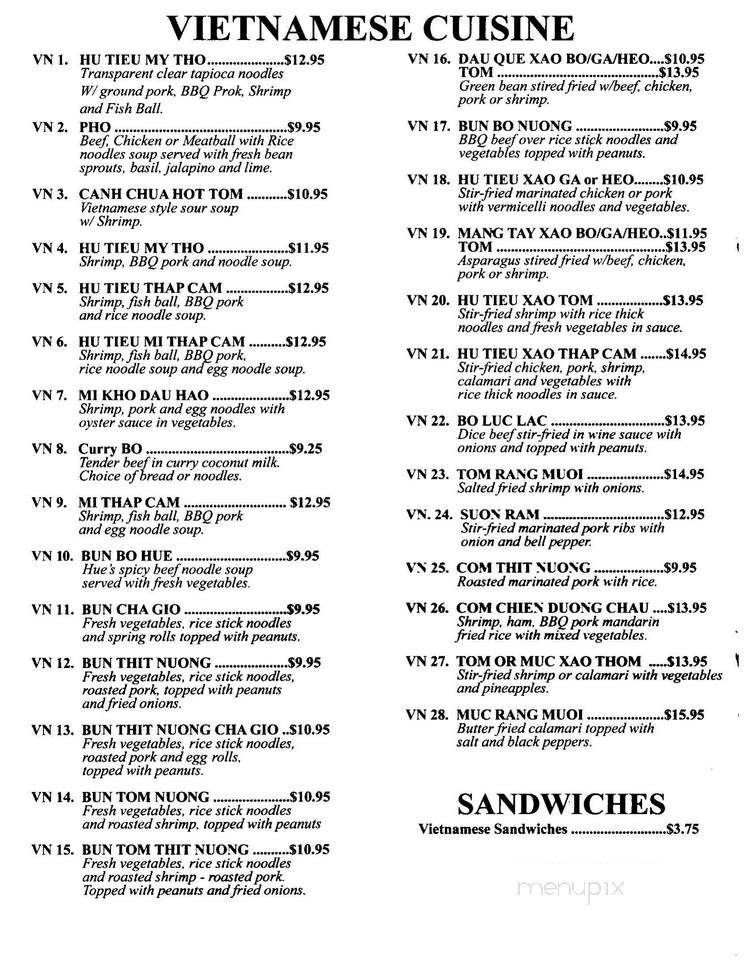 Vina Vietnamese Restaurant - Meridian, ID menu_pic