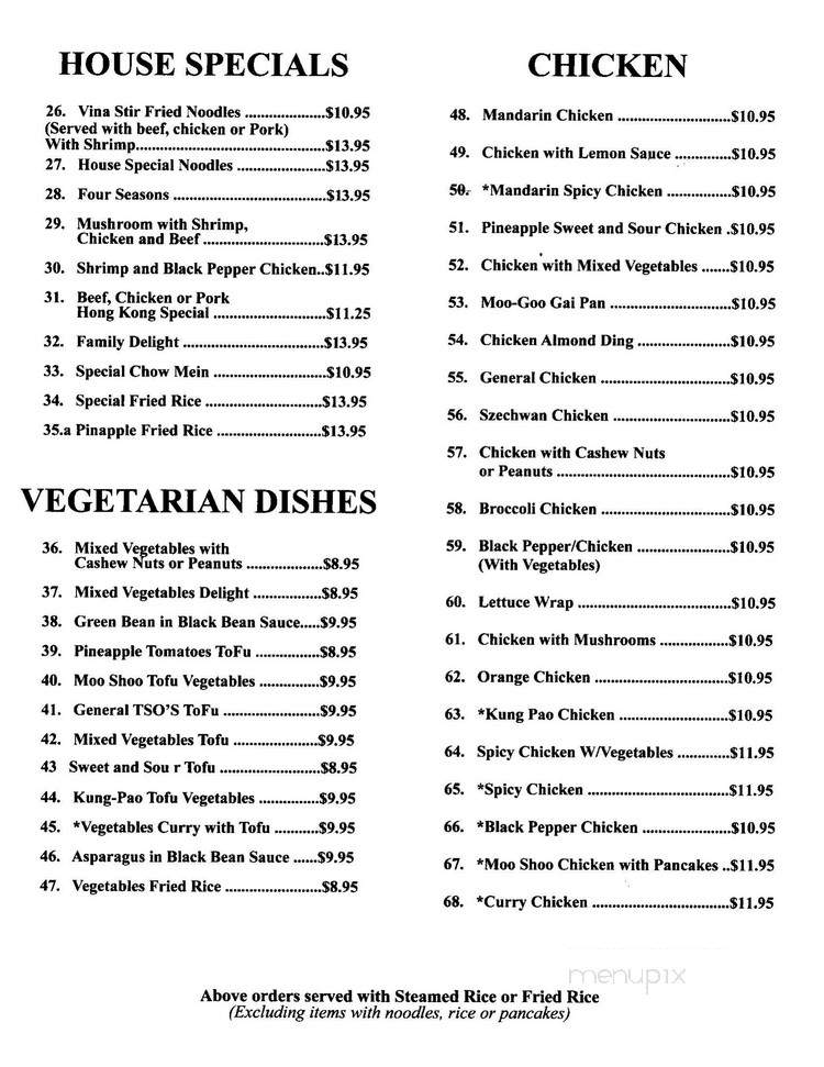 Vina Vietnamese Restaurant - Meridian, ID menu_pic