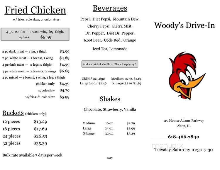 Woody's Drive-In - Alton, IL menu_pic