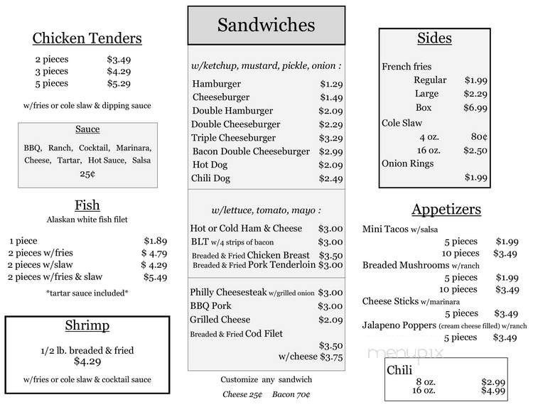 Woody's Drive-In - Alton, IL menu_pic