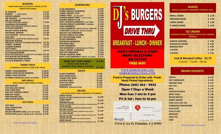 DJ's Burgers - Lake Los Angeles, CA menu_pic
