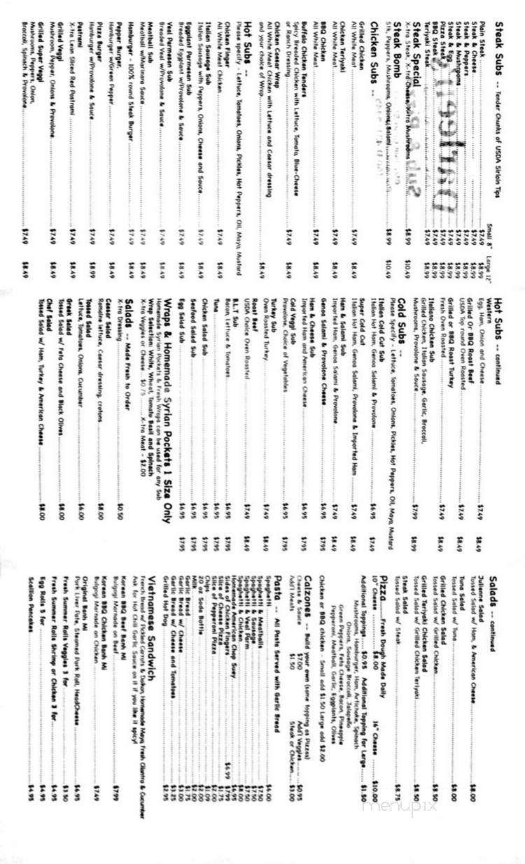 Darleen's Sub & Pizza - Portsmouth, NH menu_pic