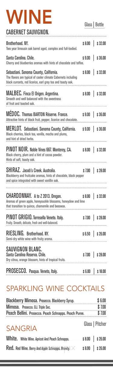 Wheel House Kitchen + Bar - Augusta, NJ menu_pic