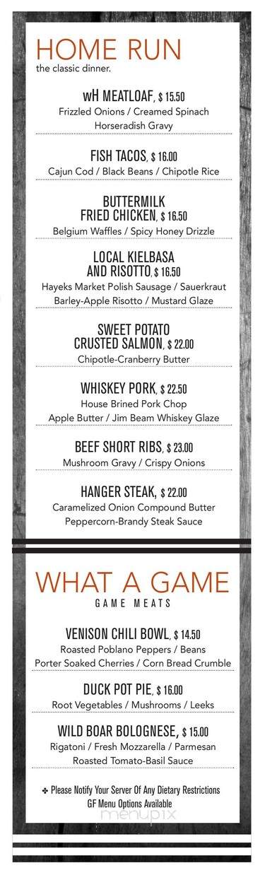 Wheel House Kitchen + Bar - Augusta, NJ menu_pic