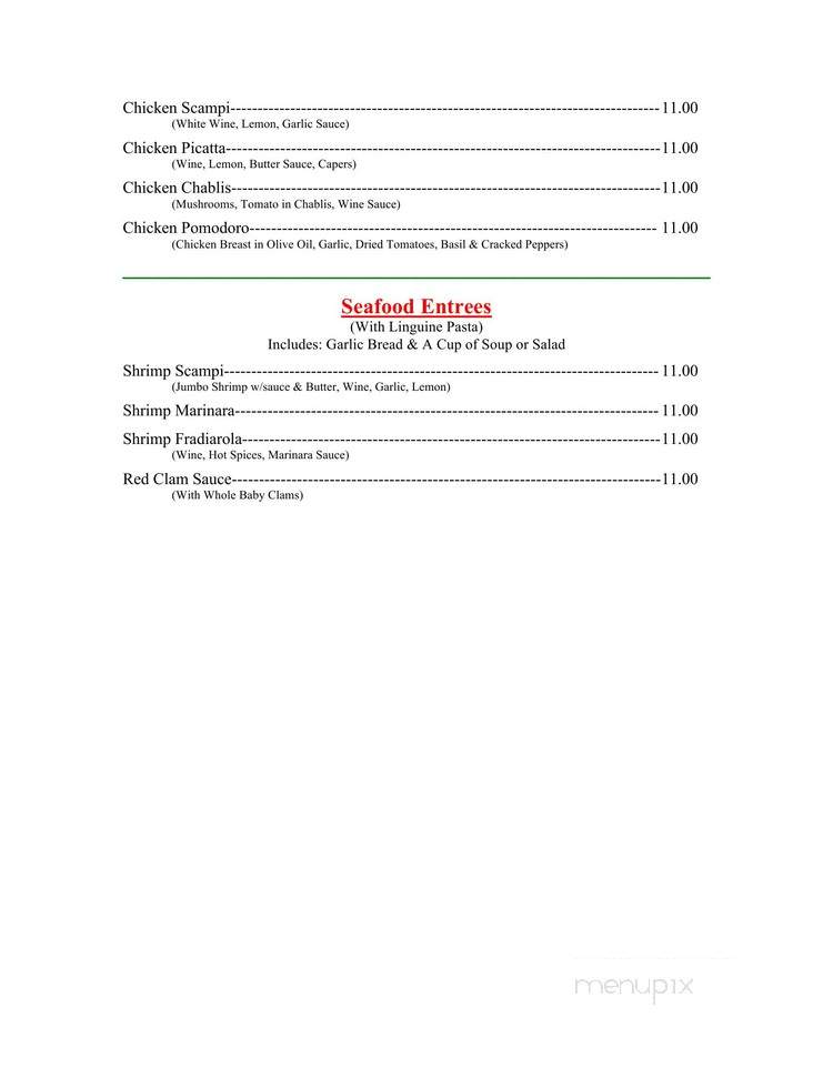 Tony's Pizza - Stockertown, PA menu_pic