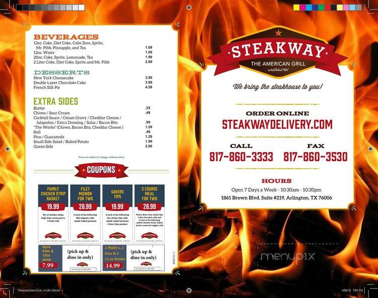 Steakway - Arlington, TX menu_pic