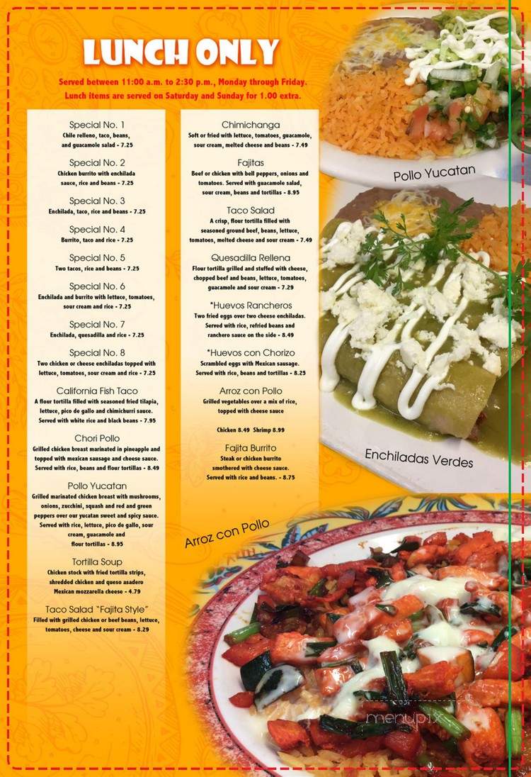 El Rancho Viejo - Brookings, OR menu_pic