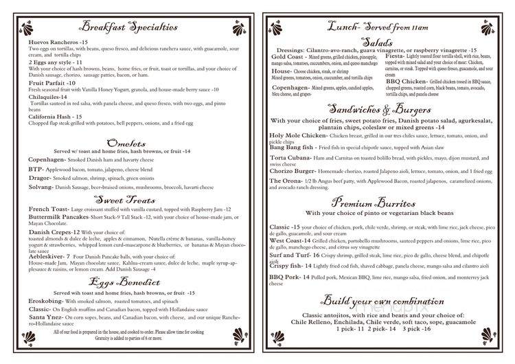 Little Mermaid - Solvang, CA menu_pic