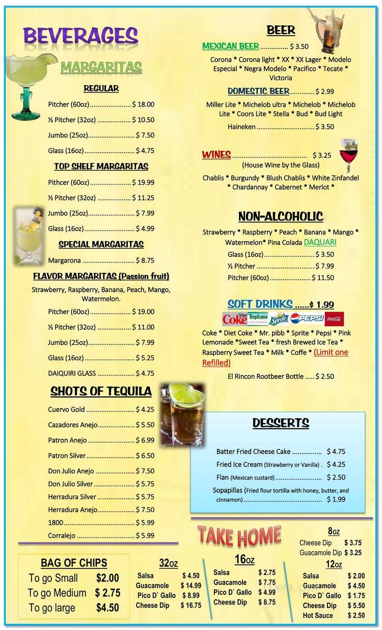 El Rincon Mexican Restaurant - Bridgeport, WV menu_pic
