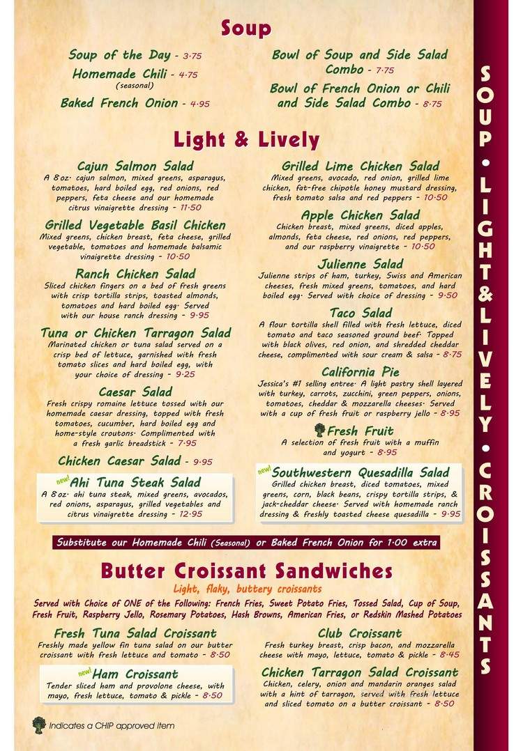 Jessica's Restaurant - Roscoe, IL menu_pic