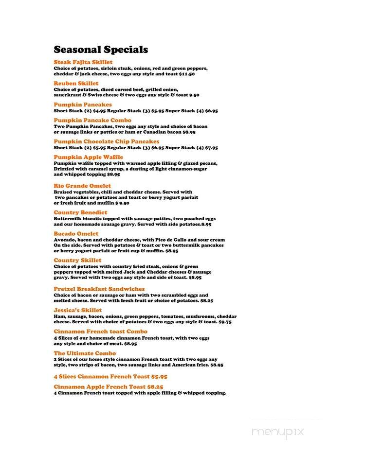 Jessica's Restaurant - Roscoe, IL menu_pic