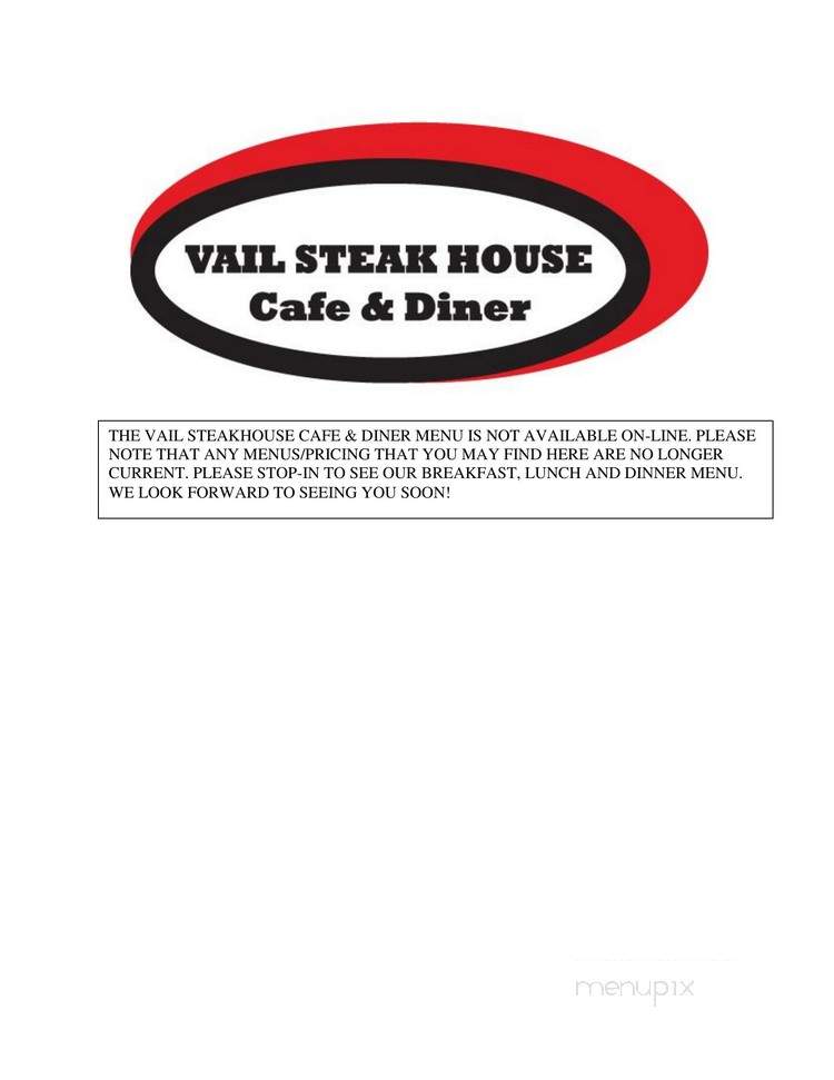 Vail Steakhouse Cafe & Diner - Vail, AZ menu_pic