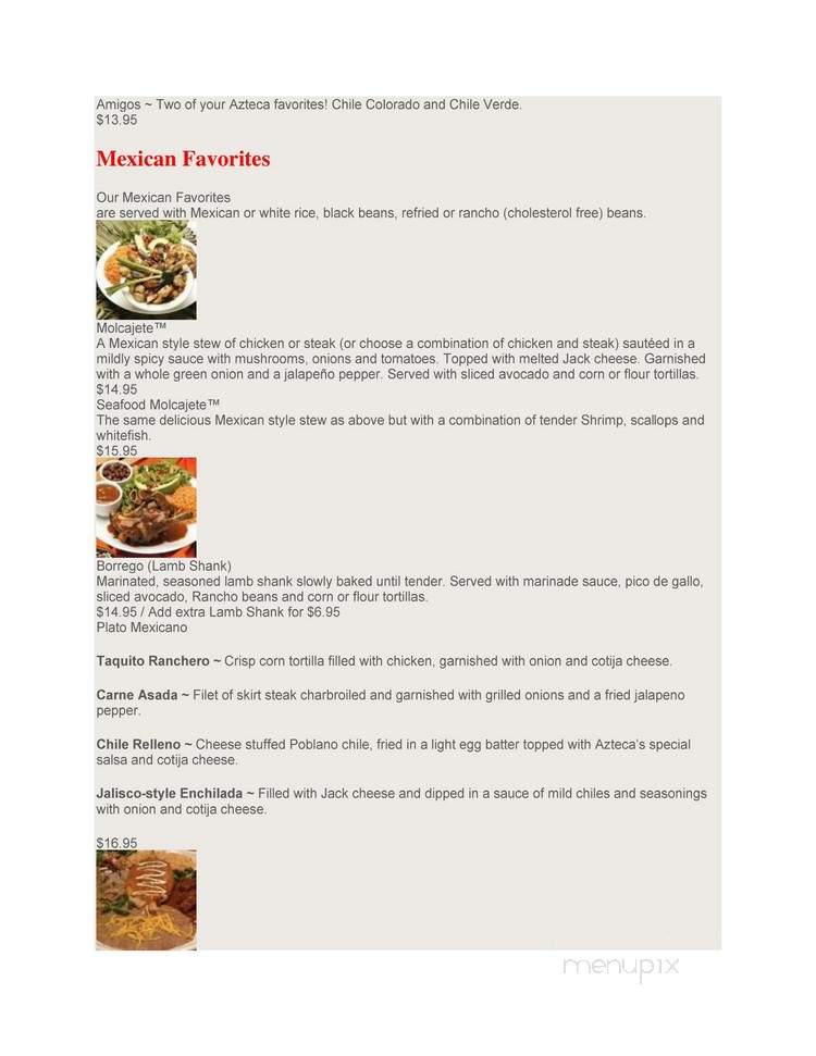 Guadalajara Grill Restaraunt - Longview, WA menu_pic