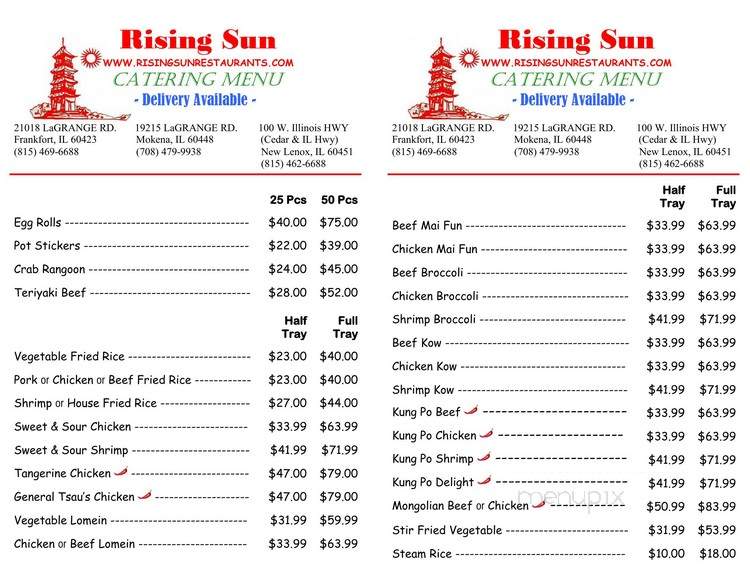 Rising Sun II Chinese Kitchen - Honeoye, NY menu_pic