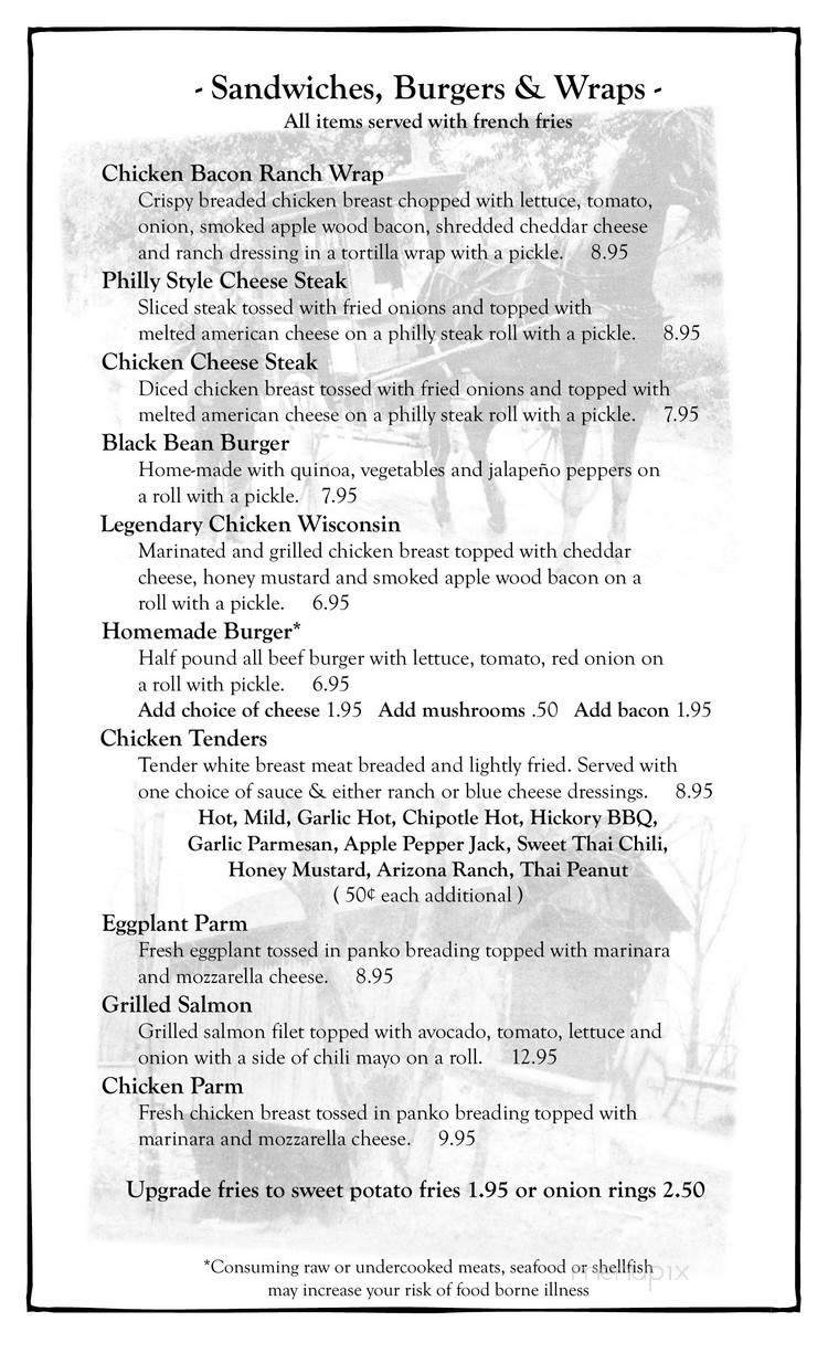Tannersville Inn - Tannersville, PA menu_pic