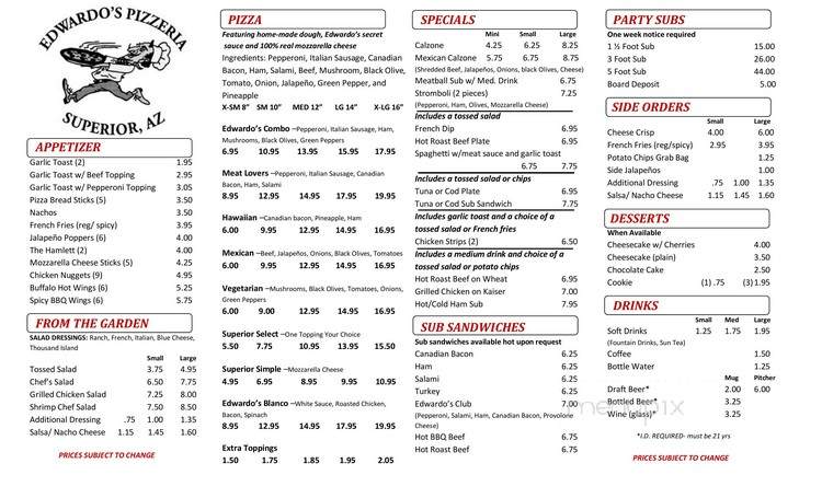 Edwardo's Pizzeria - Superior, AZ menu_pic