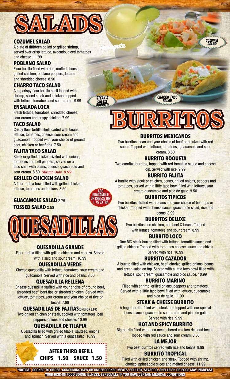 El Cazador - Englewood, OH menu_pic