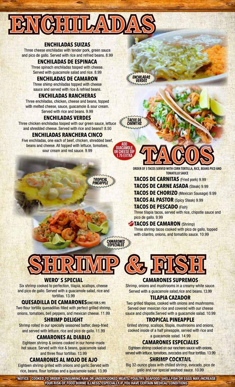 El Cazador - Englewood, OH menu_pic