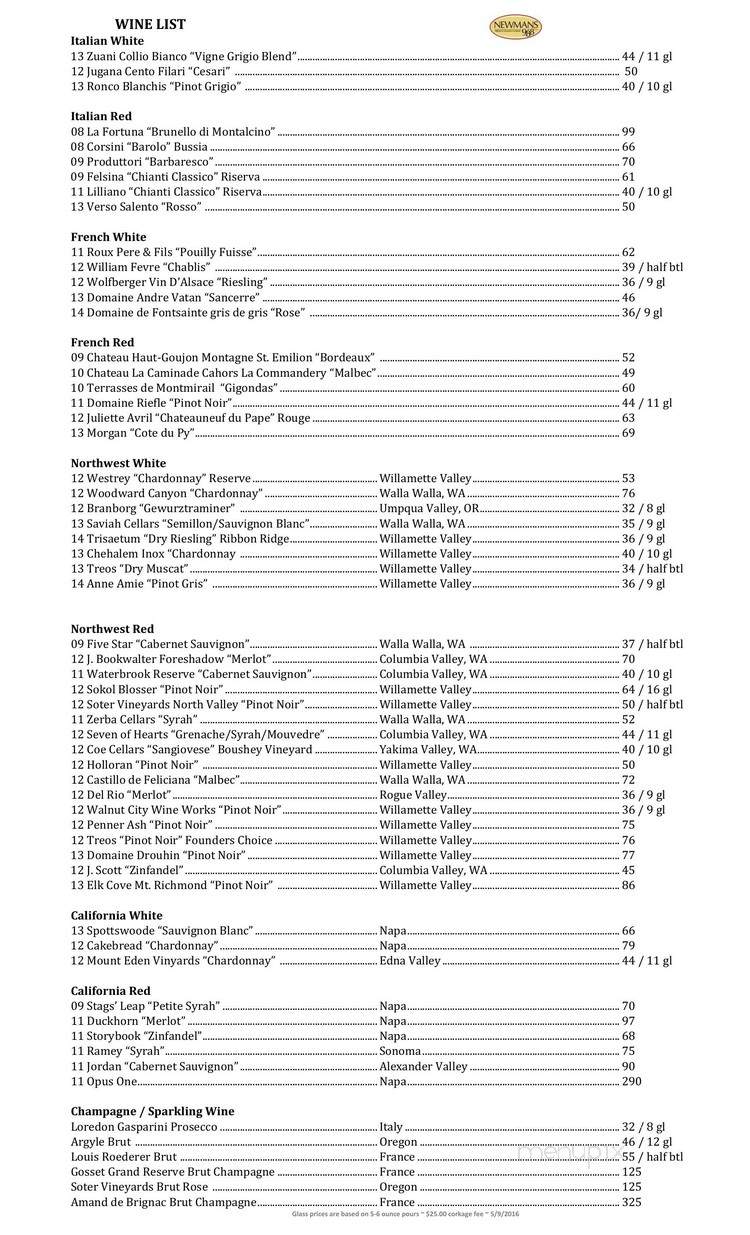 Bistro Restaurant & Bar - Cannon Beach, OR menu_pic