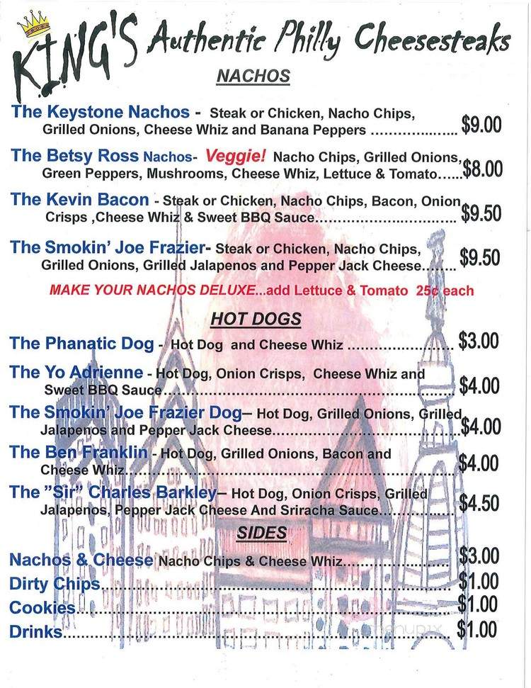 King's Authentic Philly Cheesesteak - Raleigh, NC menu_pic