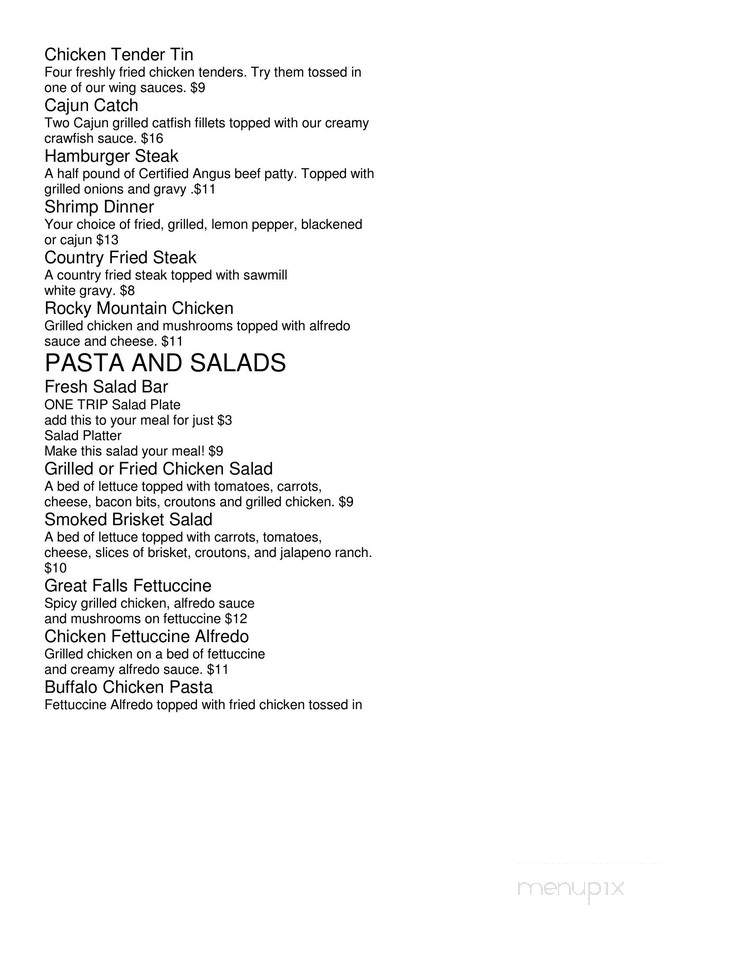 Montana Saloon & Grill - Lincoln, AL menu_pic