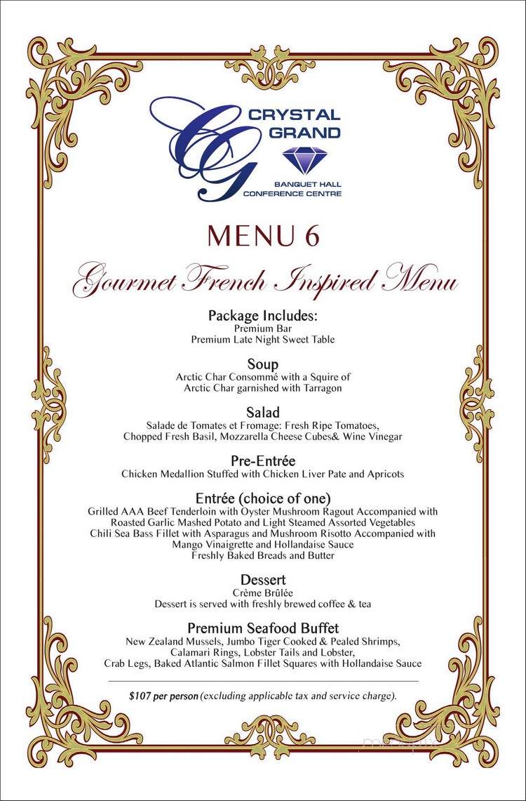 Crystal Grand Banquet Hall - Mississauga, ON menu_pic