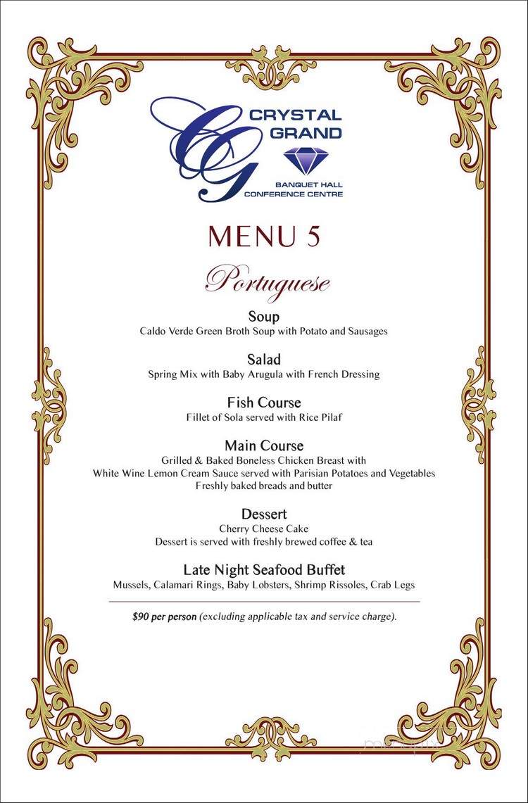 Crystal Grand Banquet Hall - Mississauga, ON menu_pic
