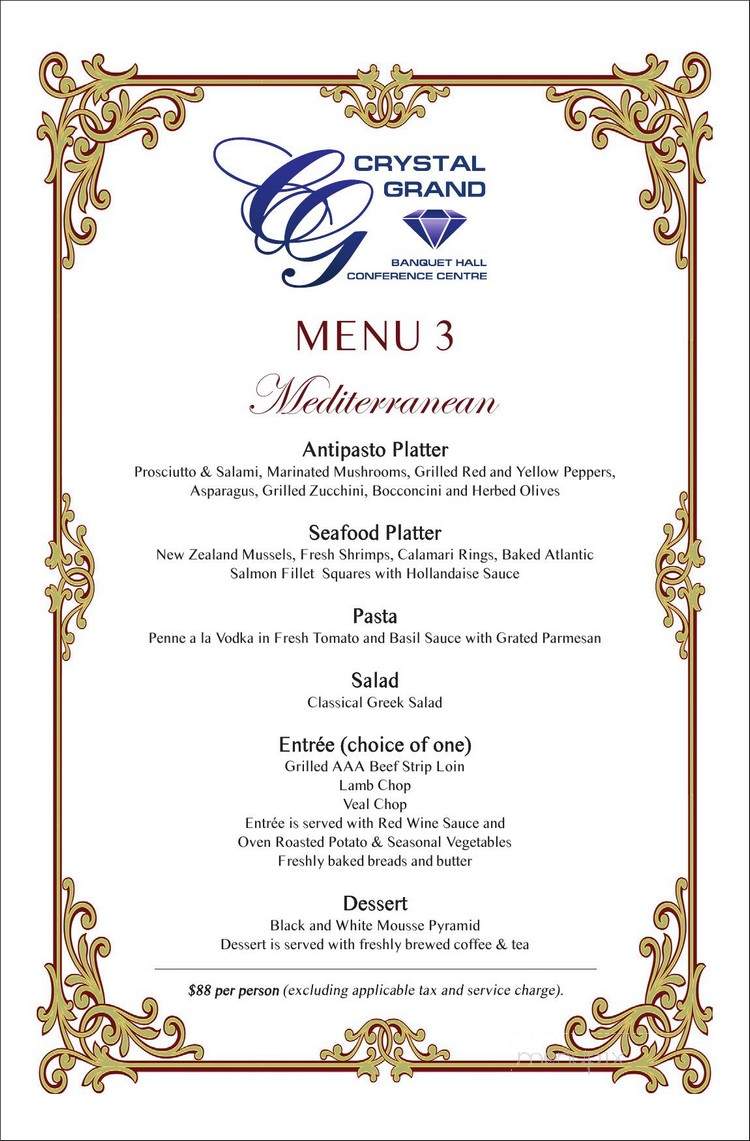 Crystal Grand Banquet Hall - Mississauga, ON menu_pic