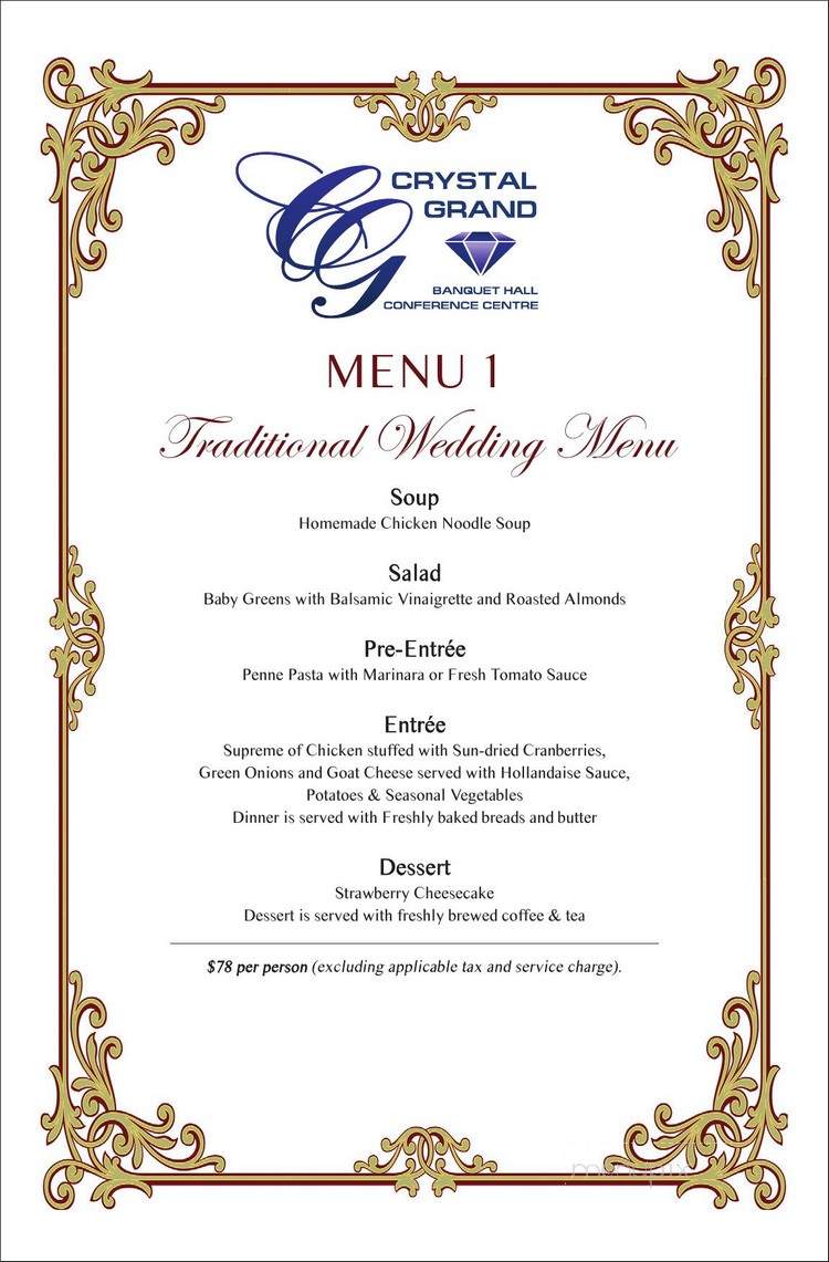 Crystal Grand Banquet Hall - Mississauga, ON menu_pic