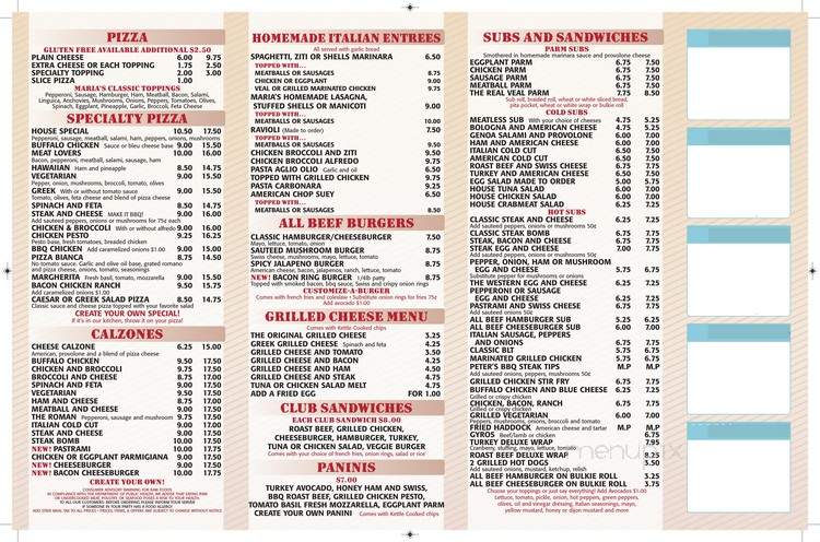 Maria's Pizzeria - Holbrook, MA menu_pic