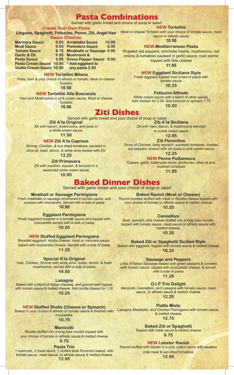 Original Italian Pizza - Madison Heights, VA menu_pic