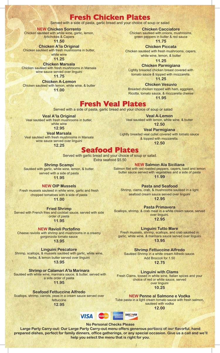 Original Italian Pizza - Madison Heights, VA menu_pic