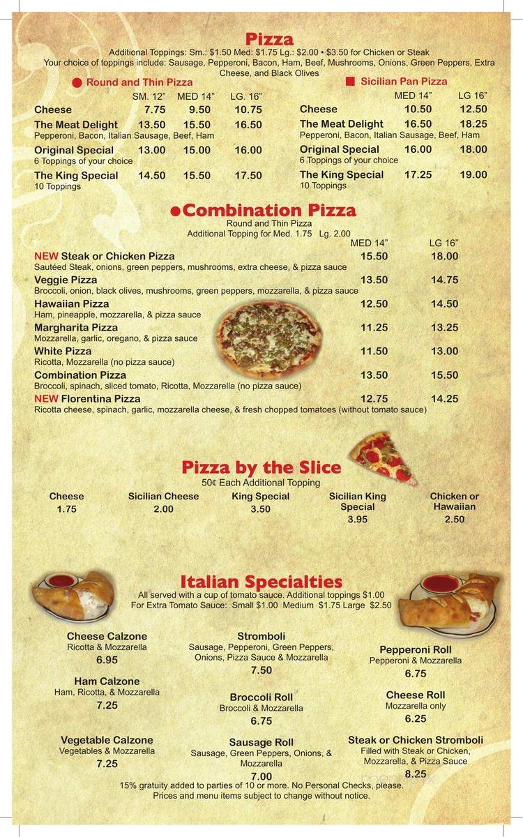 Original Italian Pizza - Madison Heights, VA menu_pic