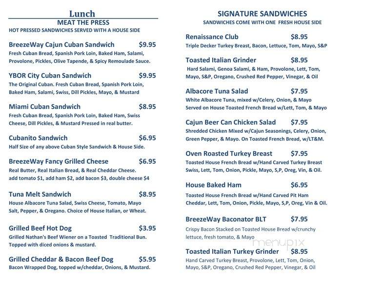 Breezeway Cafe & Bakery - Mount Dora, FL menu_pic