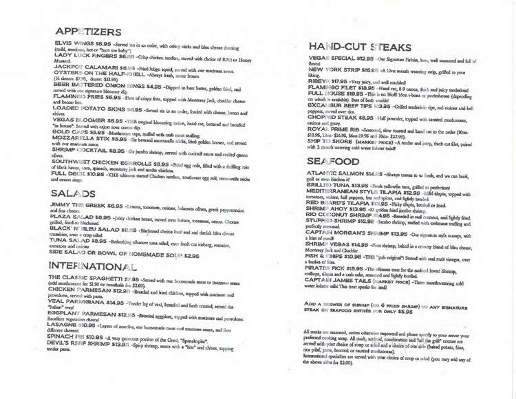 Vegas Steakhouse & Lounge - Crossville, TN menu_pic