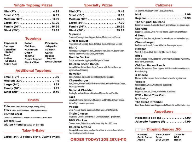 Simple Simons - Bonners Ferry, ID menu_pic