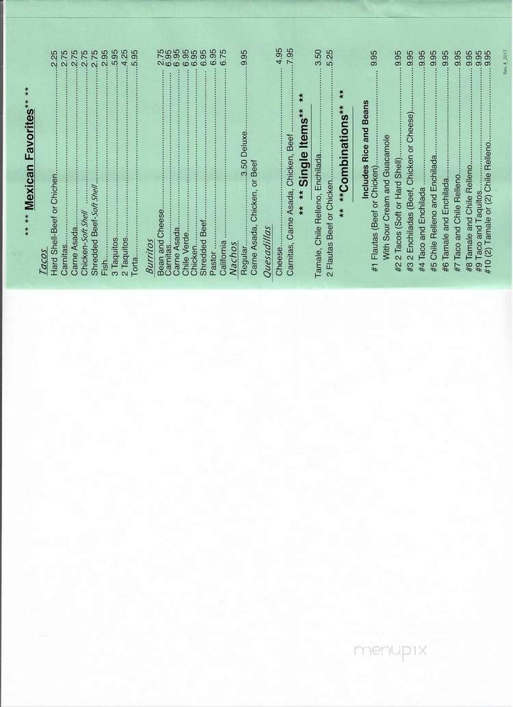 Don Carlos Mexican Restaurant - Fullerton, CA menu_pic