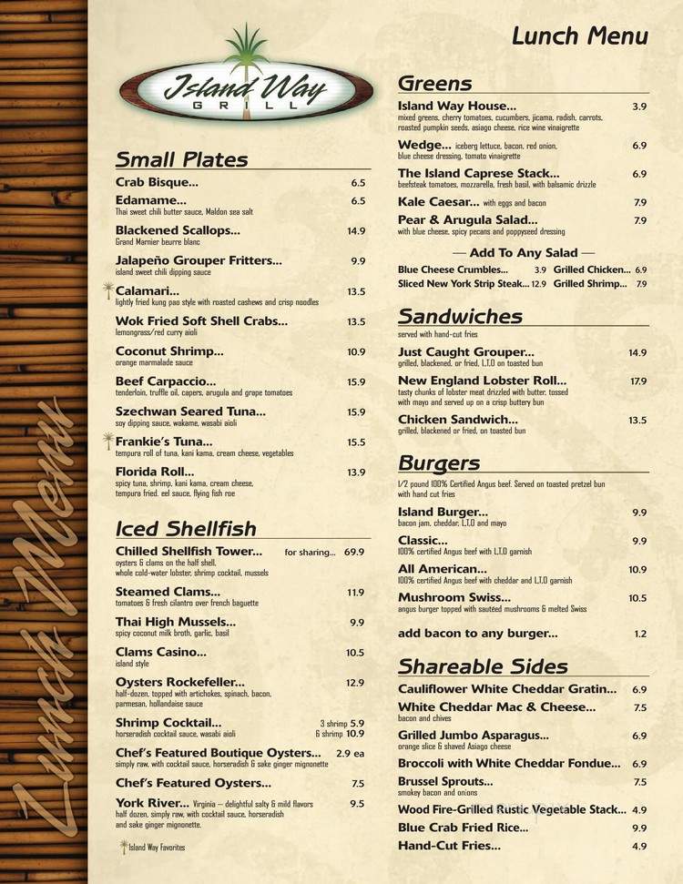 The Island Grill at Sheraton - Clearwater, FL menu_pic