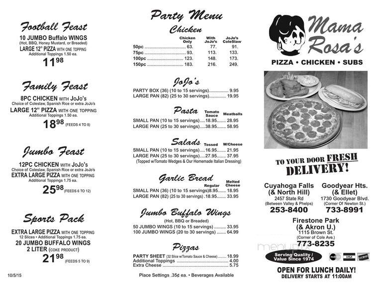 Mama Rosa's Pizza & Sub - Akron, OH