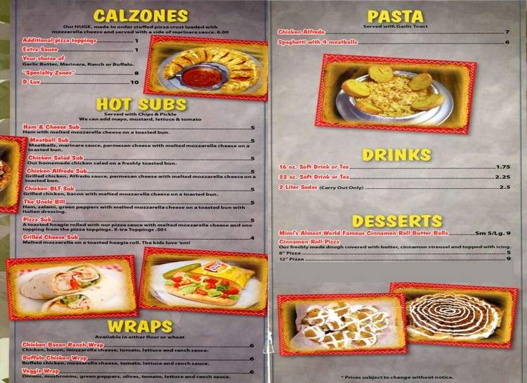 Uncle Bill's Pizzeria - Bainbridge, GA menu_pic