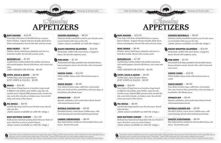 The Buff - Big Lake, MN menu_pic