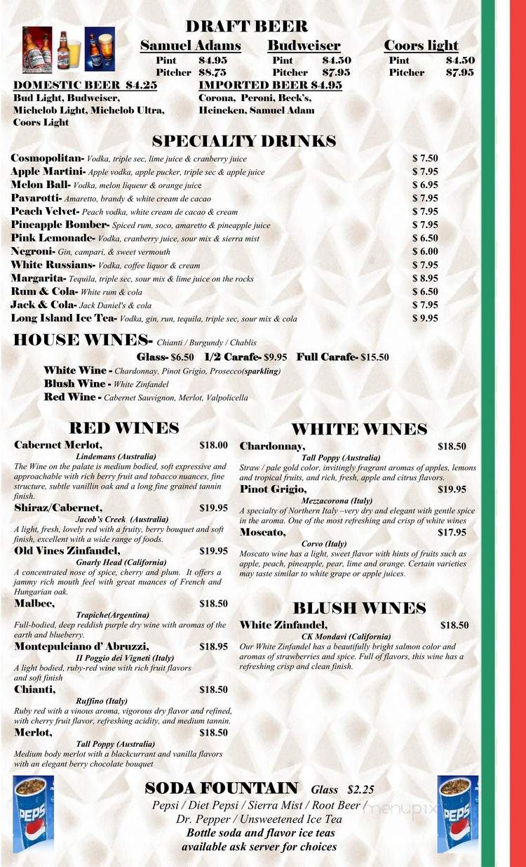 Tina's Restaurant & Pizzeria - Poughkeepsie, NY menu_pic