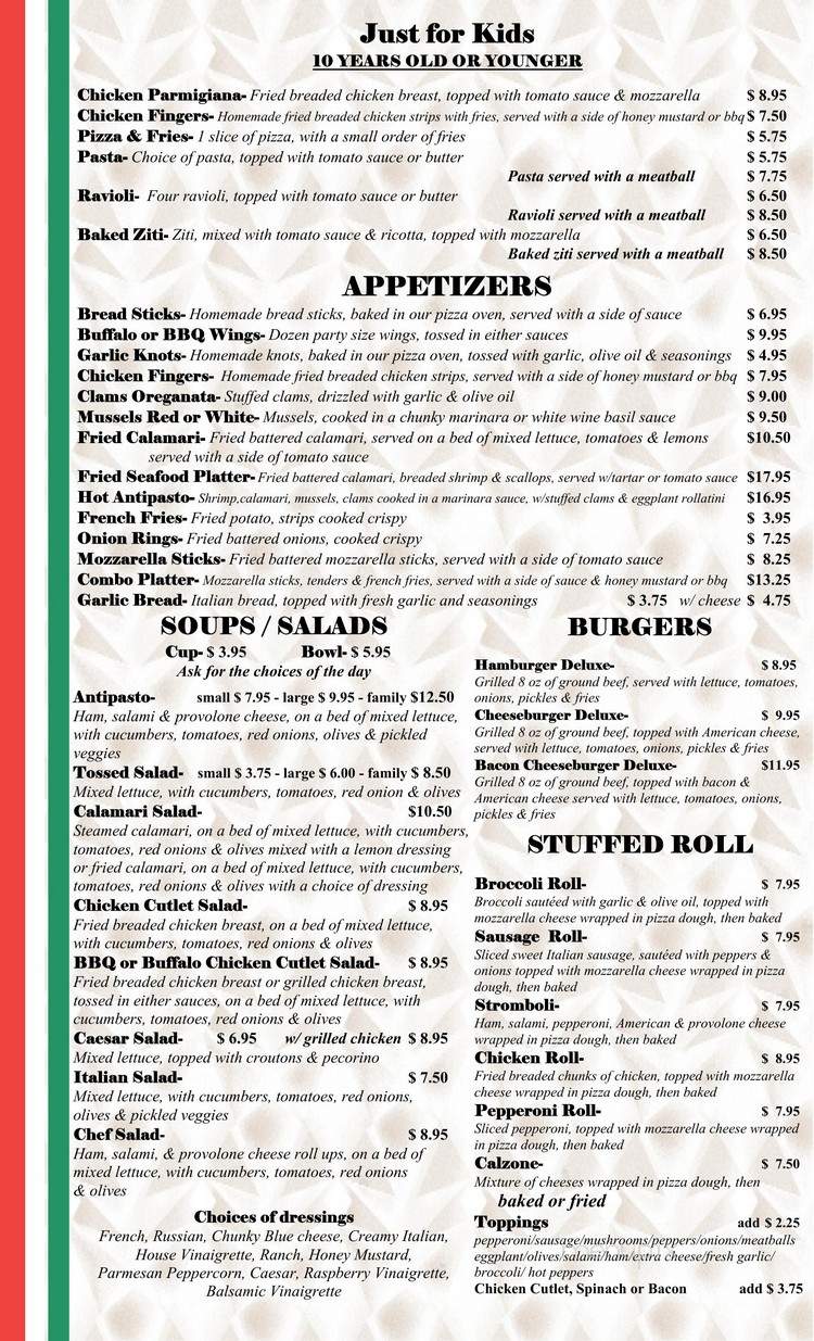 Tina's Restaurant & Pizzeria - Poughkeepsie, NY menu_pic