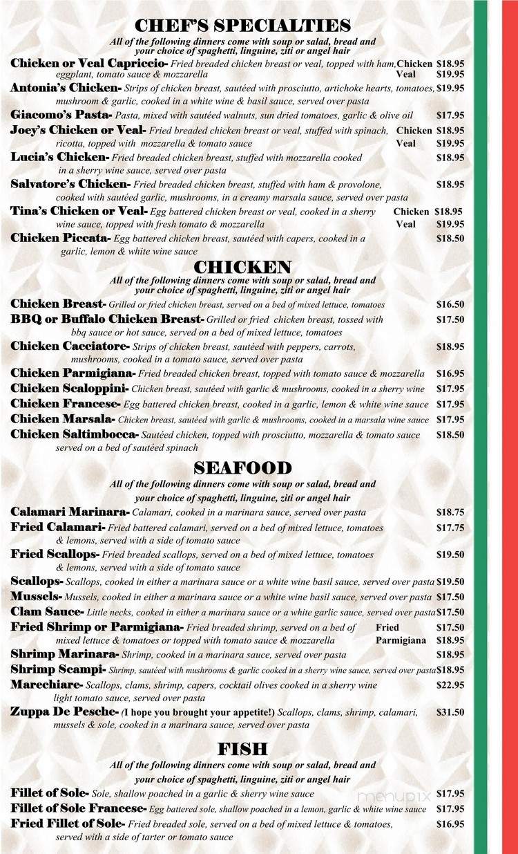 Tina's Restaurant & Pizzeria - Poughkeepsie, NY menu_pic