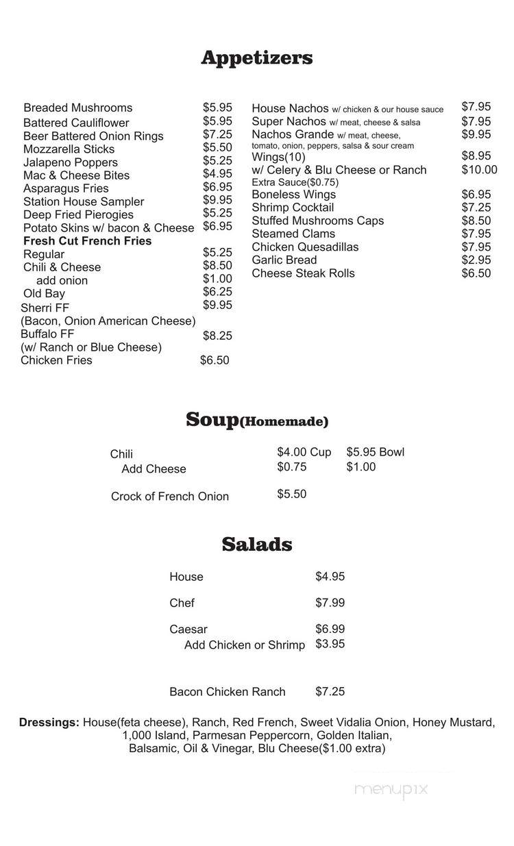 Station House - Llewellyn, PA menu_pic