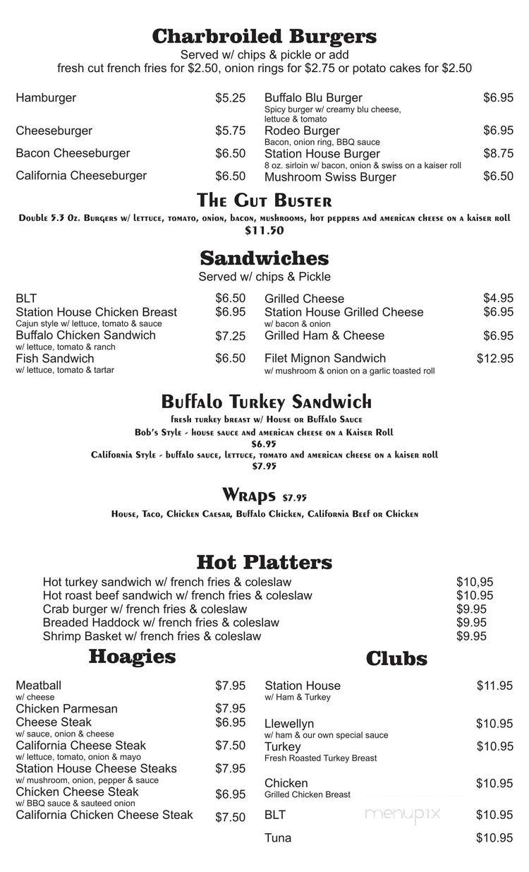 Station House - Llewellyn, PA menu_pic