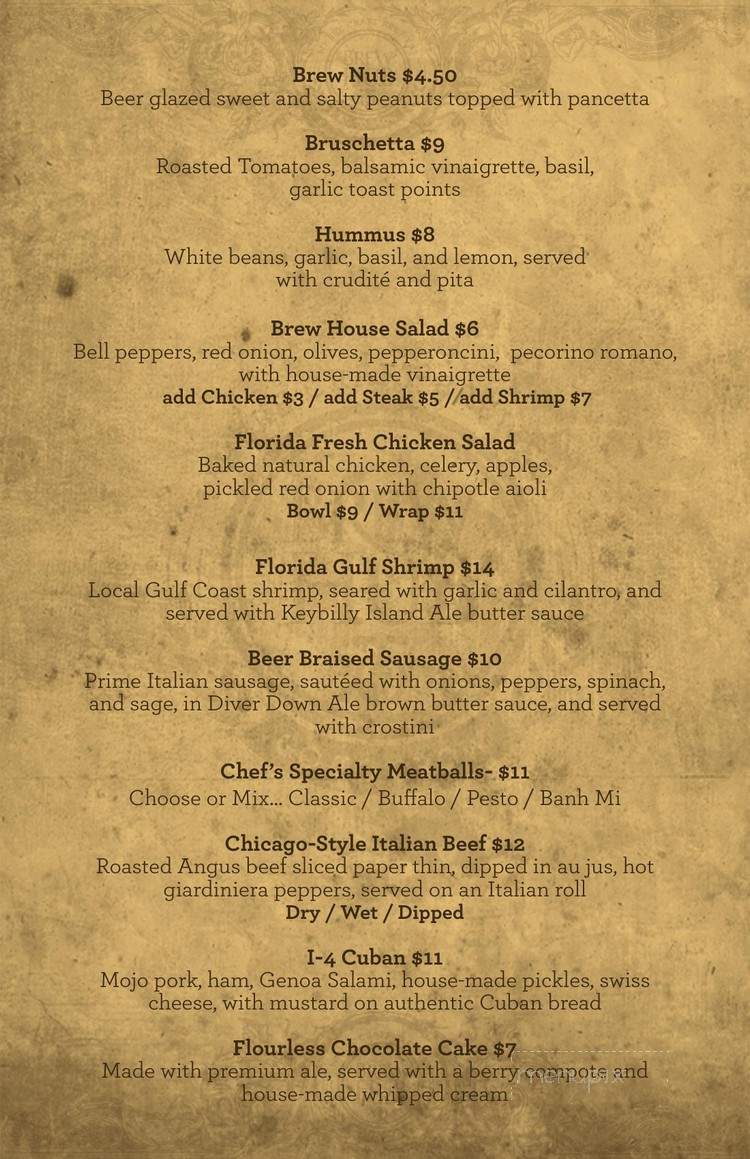 Brew Hub - Lakeland, FL menu_pic